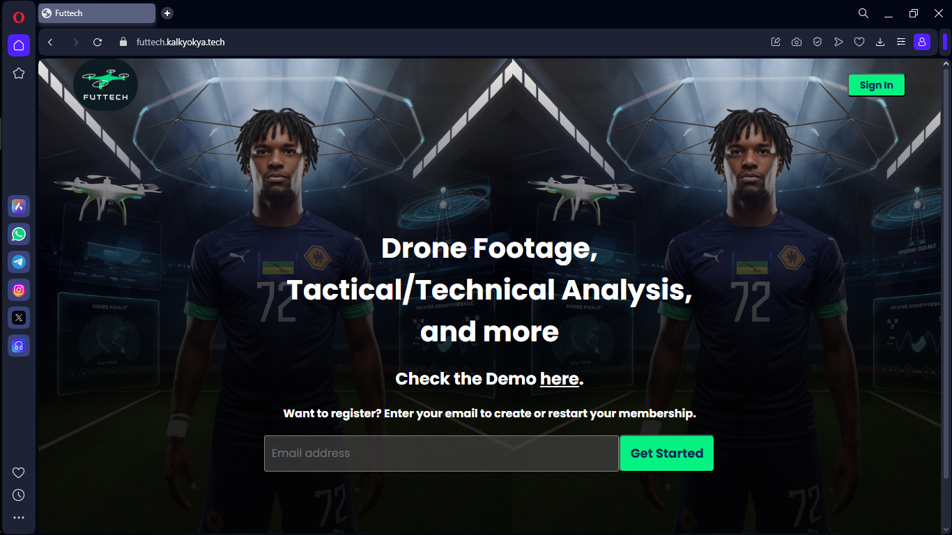 A screenshot of Futtech's register page.